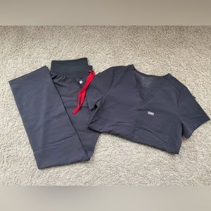 Figs Scrubs: Catarina One Pocket Scrub Top + Livingston Basic Scrub Pant